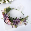 New handcrafted headwear, wedding accessories, tie purple flower headband, festival stage performance hair accessories Specification image